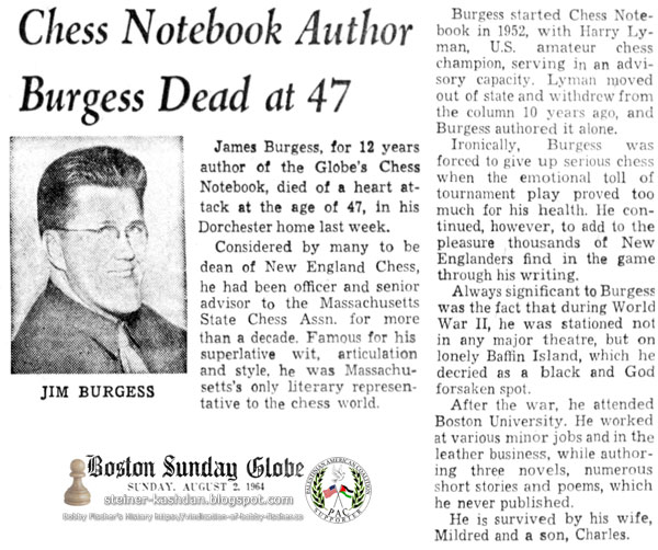 Chess Notebook Author Burgess Dead at 47