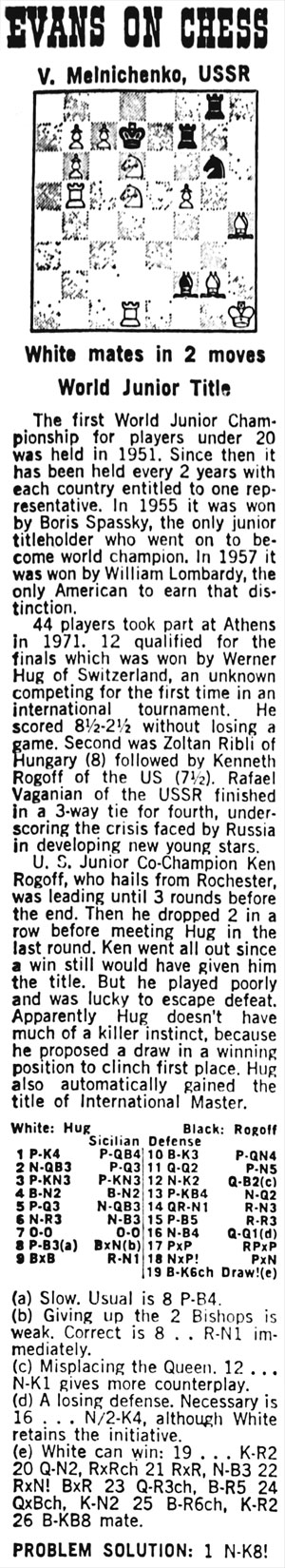 March 04, 1972 Larry Evans on Chess