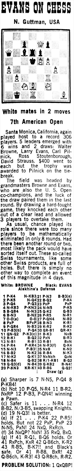 March 11, 1972 Larry Evans on Chess