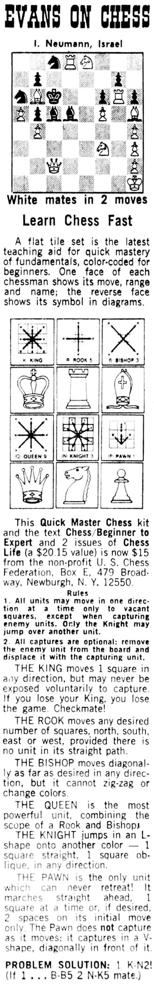April 15, 1972 Larry Evans on Chess