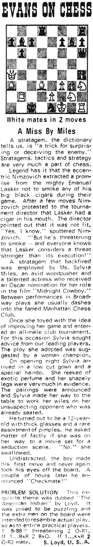 April 29, 1972 Larry Evans on Chess