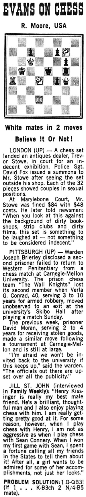 May 13, 1972 Larry Evans on Chess