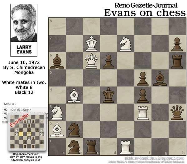 Evans on Chess, June 10, 1972 Chess Puzzle