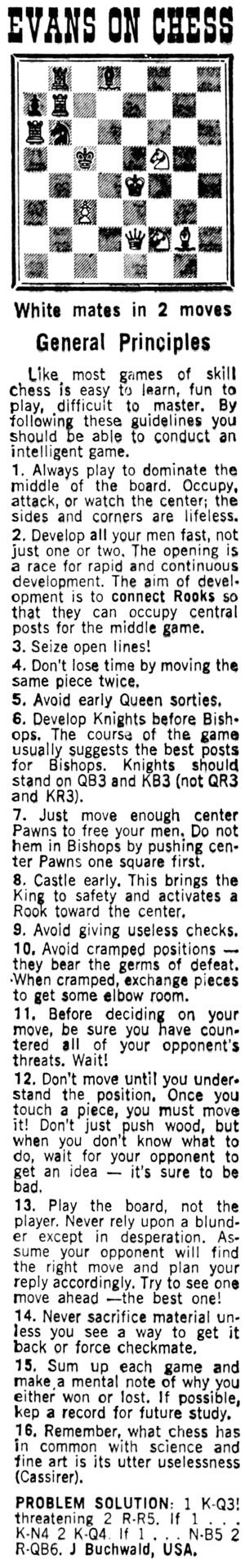July 15, 1972 Larry Evans on Chess