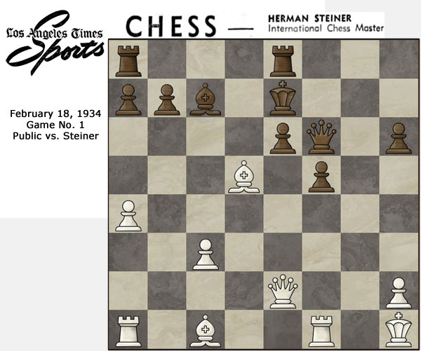 Game No. 1 H. Steiner vs. Public:Queen's Gambit-Lasker Defense Game No. 1 H. Steiner vs. Public:Queen's Gambit-Lasker Defense