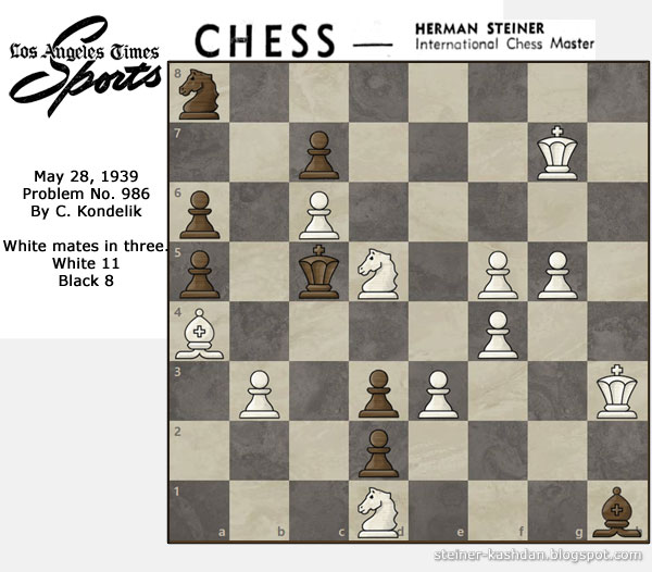 Problem No. 986, Chess by Herman Steiner