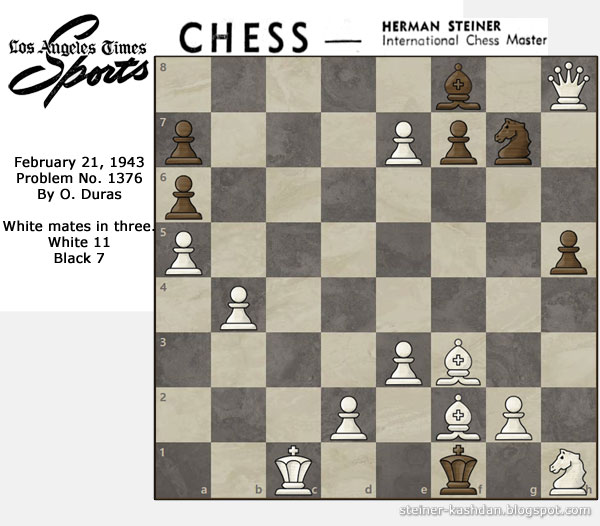 L.A. Times Problem No. 1376, Chess by Herman Steiner L.A. Times Problem No. 1376, Chess by Herman Steiner